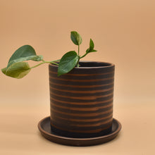 Load image into Gallery viewer, Copper and Matte Black Planter and Dish
